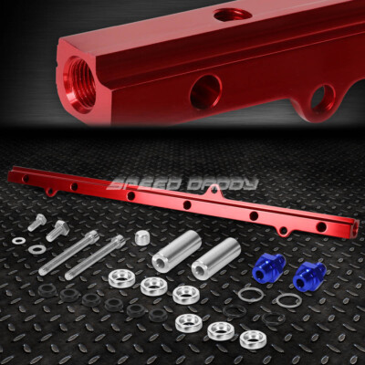 ДЛЯ JZA80 SUPRA/2JZ-GTE КОМПЛЕКТ НАПРАВЛЯЮЩИХ ТОПЛИВНЫХ ФОРСУНОК ИЗ КРАСНОГО АЛЮМИНИЯ С ВЕРХНЕЙ ПОДАЧЕЙ И ВЫСОКИМ РАСХОДОМ ТОПЛИВА