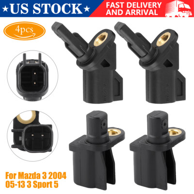 4Pcs Front & Rear Side ABS Wheel Speed Sensor for Mazda 3 2004-2015 3 Sport 5 US