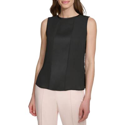 DKNY Womens Crewneck Casual Sleeveless Blouse BHFO 5624