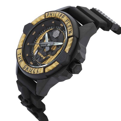 Pre-owned Philipp Plein The Skull Quartz Yellow Dial Men's Watch Pwaaa1922