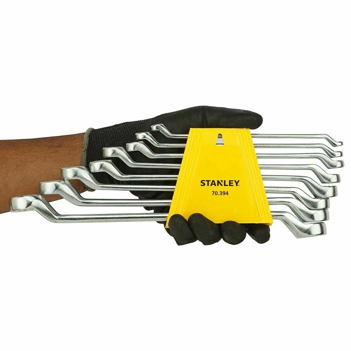Stanley Set of 8 Shallow Offset Ring Spanners Wrenches  Sizes 6x7 To 20x22 