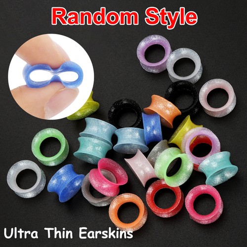 Kit De 12 Tunnels (plugs) D'oreille En Silicone Souple - Multicolore, Pour Extensions - Neuf