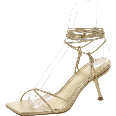 Культовые женские туфли Sanam из кожи Gaia с ремешками на каблуках с квадратным носком BHFO 8385