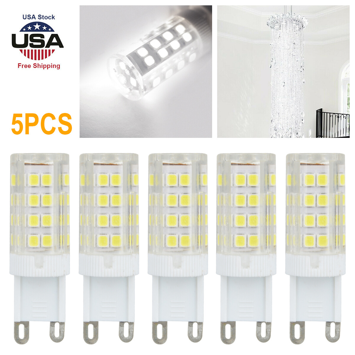 5/10Pc G9 7W Dimmable LED Corn Bulb Lamp 6000K 2835 51-SMD Daylight Home Light a