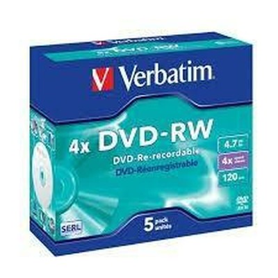 DVD-RW Verbatim 5 Stück Schwarz 4,7 GB 4x [5 Stück]