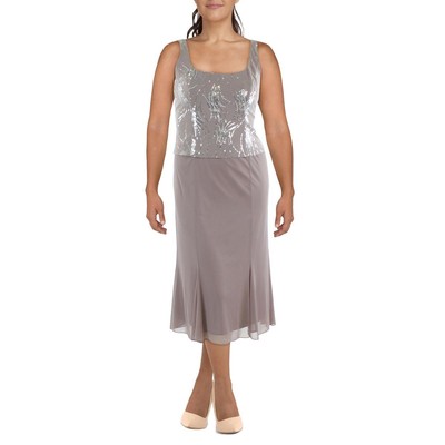 Женское темно-серое вечернее платье Alex Evenings, расшитое блестками, 14 BHFO 2733