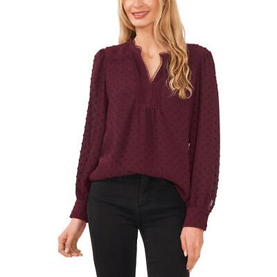 

Женская рубашка-блузка с открытыми плечами в горошек CeCe BHFO 8231, Claret red