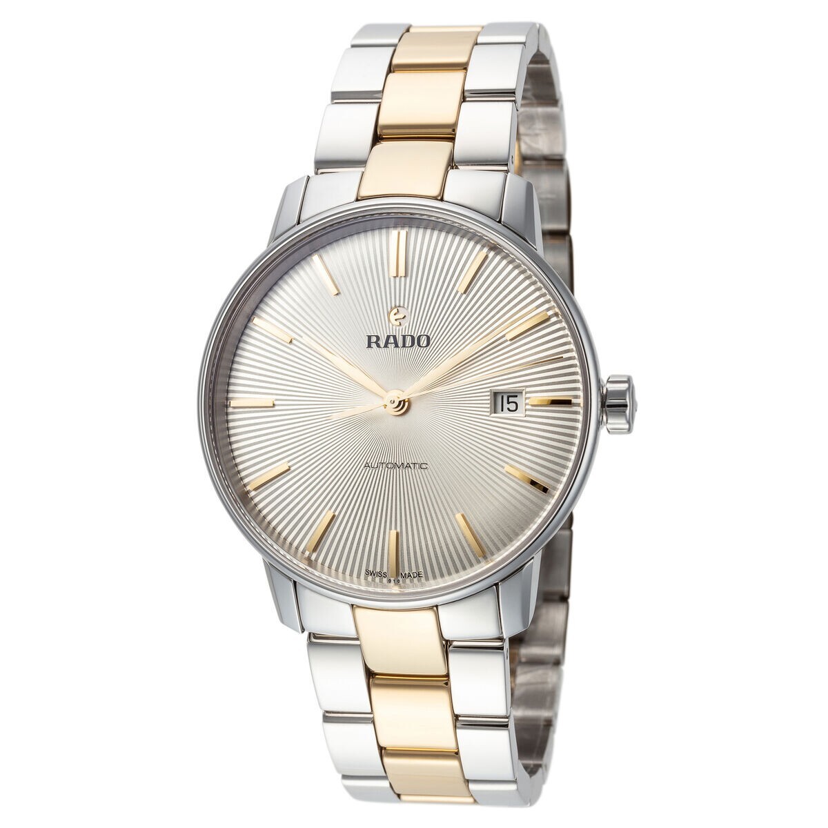 スイス製 RADO COUPOLE CLASSIC 日付表示付 箱無 ほぼ未使用 Rado Men's Coupole Classic Gold Accents Automatic Watch