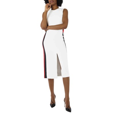 Pre-owned Burberry Ladies White Roundneck Sleevless Dress