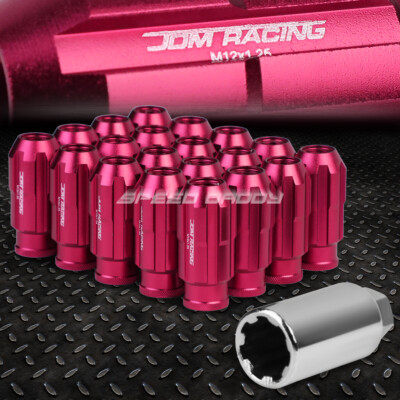 НАБОР ГАЕК JDM ИЗ РОЗОВОГО АЛЮМИНИЯ ОТКРЫТОГО ТИПА С 20 НАКОНЕЧНИКАМИ + АДАПТЕР M12X1.25 ДИАМЕТРОМ 24 ММ / ВЫСОТОЙ 50 ММ