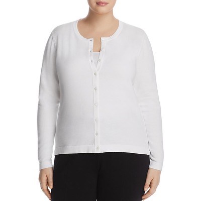 

Foxcroft NYC Женский хлопковый удобный кардиган на пуговицах-свитер-топ BHFO 9677, Белый