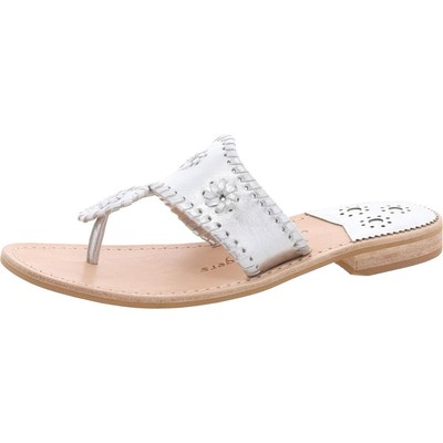 Jack Rogers Womens Jacks Flat Sandal Leather Thong Sandals Shoes BHFO 0677