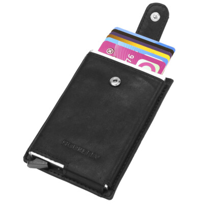 Figuretta RFID Leder Kartenetui mit Aluminium Hardcase Geldbörse Portemonnaie