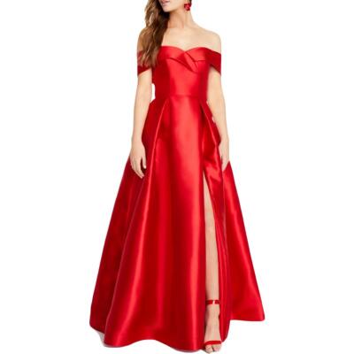 

Женское красное вечернее платье макси с рюшами B. Darlin  BHFO 2230, Красный