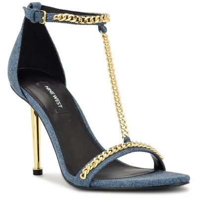 Женские джинсовые туфли на высоком каблуке с цепочками Nine West Womens Ropes 10 среднего размера (B, M) BHFO 5456