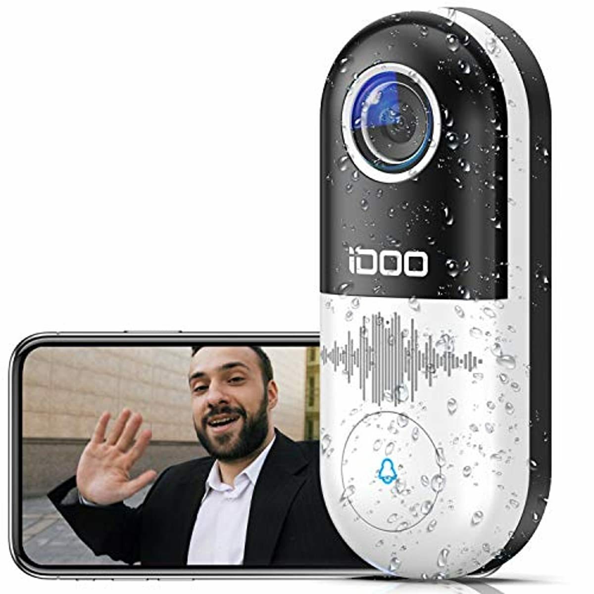 Video Doorbell WiFi,128GB 1080p HD Doorbell Camera Chime,2-Way Audio,Motion Dete
