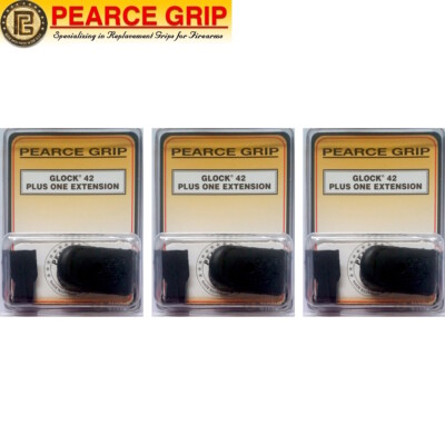 THREE Pearce Grip GLOCK 42 Plus 1 Grip EXTENSIONS PG-42+1 FAST SHIP