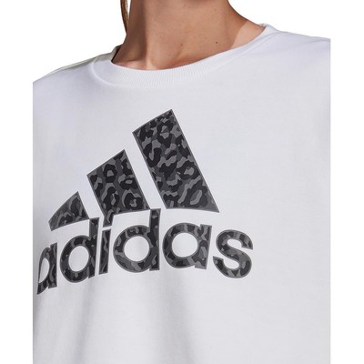 

Adidas Womens Leo White Logo Casual Comfy Sweatshirt Loungewear  BHFO 0705, Белый