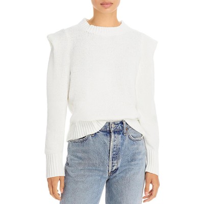 Женская рубашка с круглым вырезом из синели цвета слоновой кости цвета морской волны, пуловер-свитер, топ XL BHFO 6815