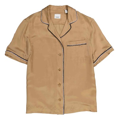 Pre-owned Burberry Camel Tierney Bowling Pajama Shirt