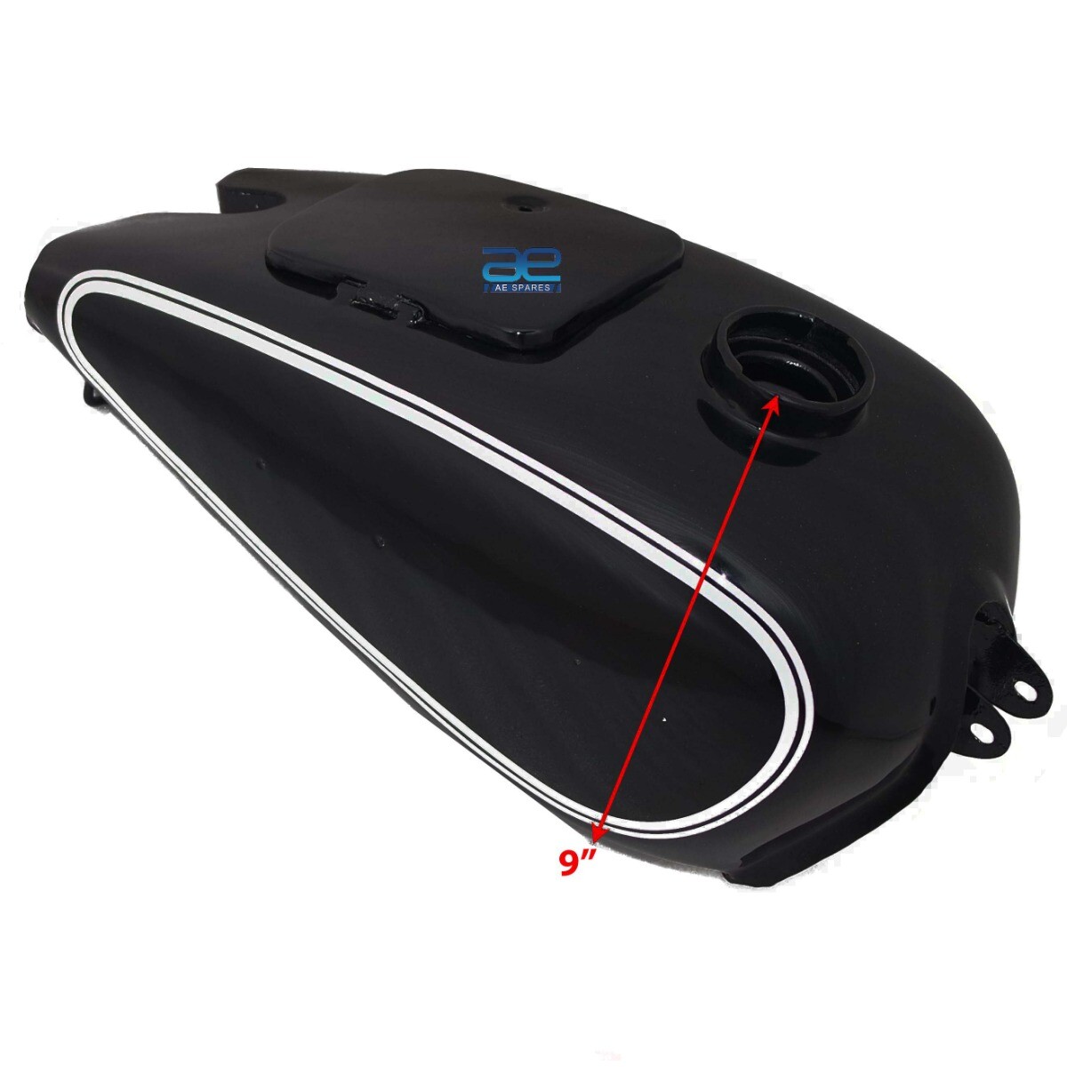 Petrol Fuel Gas Tank With Cap Black  & White Stripe For BMW R71  