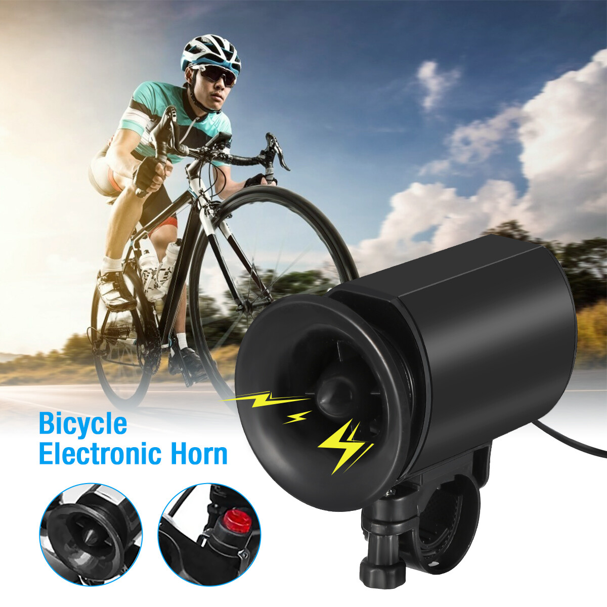 6 Sound Bike Bicycle Super-Loud Electronic Siren Horn Bell Ring Alarm Speaker