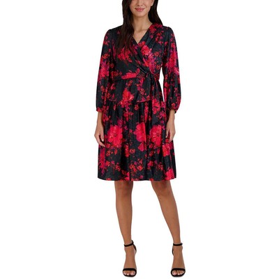 

Женское черное платье для коктейлей и вечеринок Signature By Robbie Bee Petites  0038, Black/red