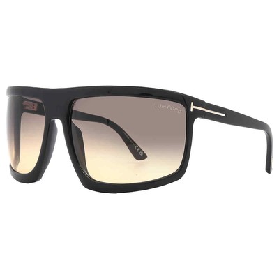 Pre-owned Tom Ford Clint Smoke Gradient Wrap Unisex Sunglasses Ft1066 01b 68 In Gray