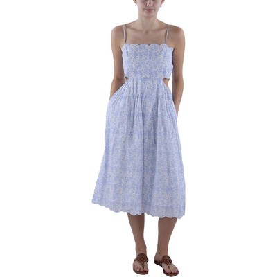 Женское длинное струящееся платье-сарафан Lucy Paris с белым вырезом S BHFO 4536