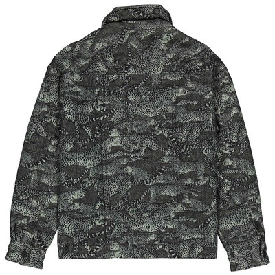 Pre-owned Kenzo Lime Tea Cheetah Print Cotton Oversized Jacket In Green