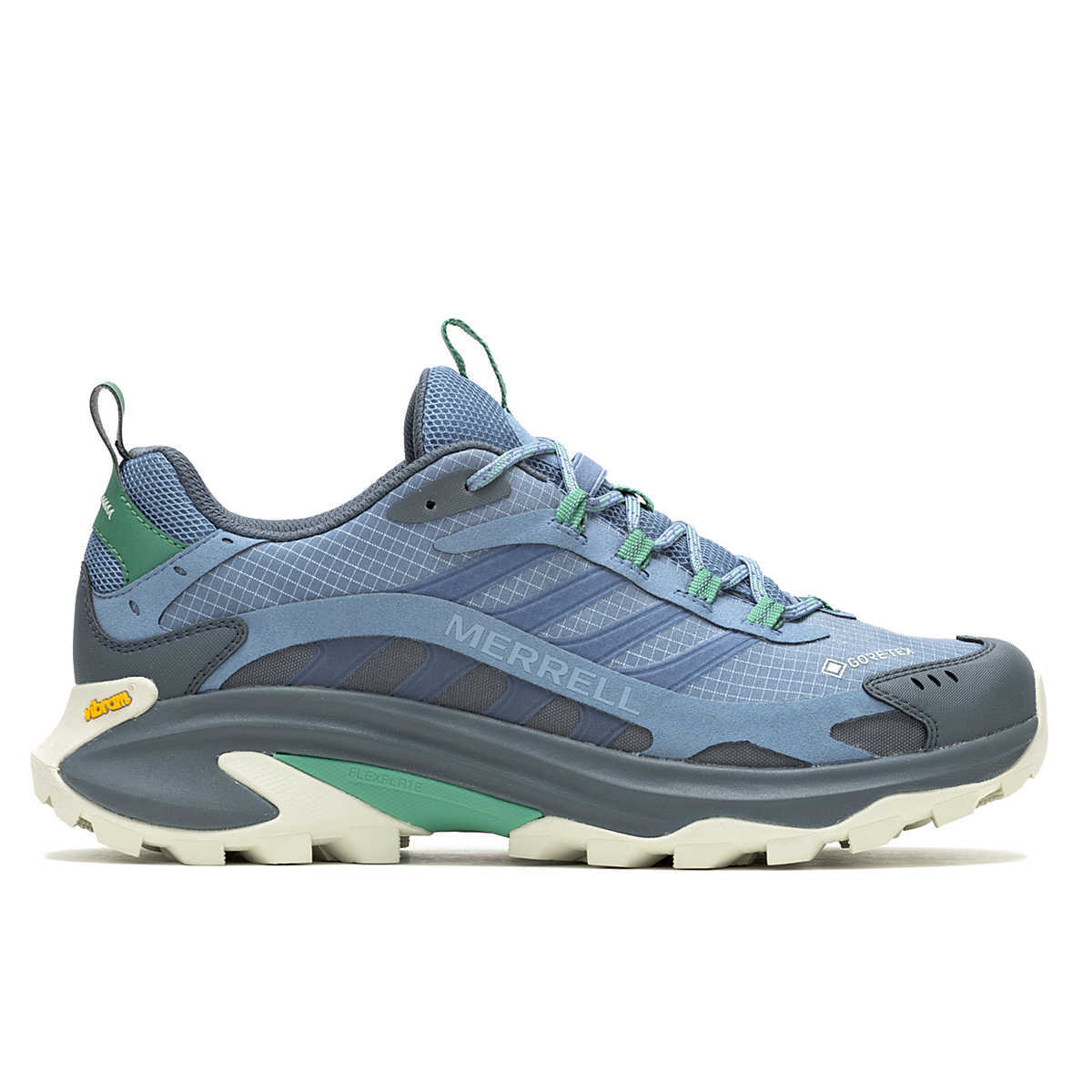 Pre-owned Merrell Mens  Moab Speed 2 Gore Tex Steel Blue Waterproof Mesh Hiking Shoes