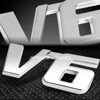 МЕТАЛЛИЧЕСКАЯ РЕШЕТКА БАГАЖНИКА, ЭМБЛЕМА, НАКЛЕЙКА С ЛОГОТИПОМ, ЗНАЧОК ОТДЕЛКИ, ПОЛИРОВАННЫЙ ХРОМ, КРЫЛО АВТОМОБИЛЯ V6