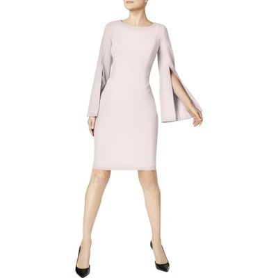 Calvin Klein Womens Pink Bell Sleeves Knee-Length Party Dress 8 BHFO 0226