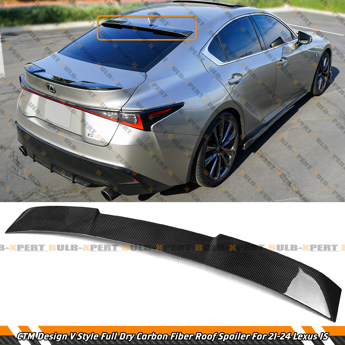 CTM Dry Carbon Fiber Rear Window Roof Spoiler For 21-26 Lexus IS300 IS350 IS500