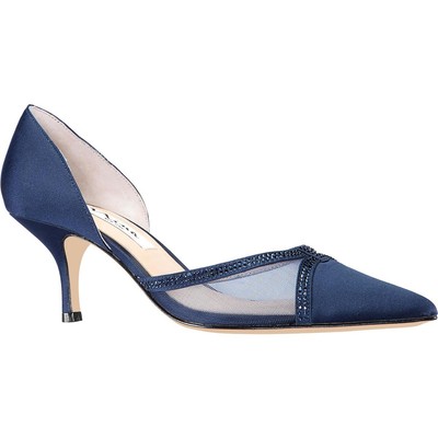 

Nina Womens Blythe Navy Satin Evening Heels 6 Medium (B,M) BHFO 4015, New navy luster satin, Blythe