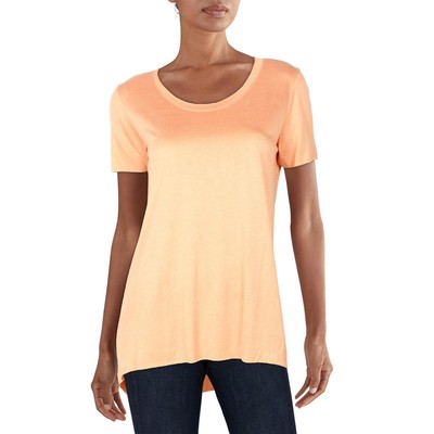 

Женская оранжевая футболка Free Loader с необработанным краем и глубоким вырезом, топ  BHFO 7709, Peach