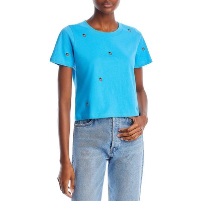 Женская футболка Chaser Blue Crop Strawberries Tee Top XS BHFO 8443