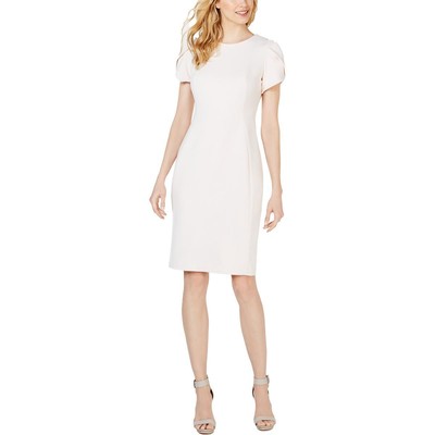 Женское приталенное платье-футляр миди из розового крепа Calvin Klein 12 BHFO 6047