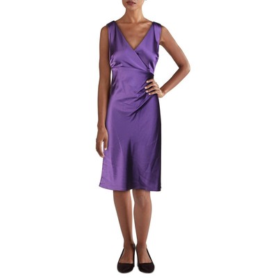 

Фиолетовое атласное коктейльное платье Lauren Ralph Lauren Concettah  BHFO 9172, Regal plum