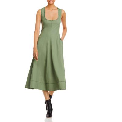 

Женское дневное платье миди Proenza Schouler с вырезом на шнуровке чайной длины BHFO 6989, Green