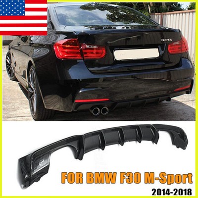 Rear Diffuser Bumper Lip Spoiler For 12-2018 BMW F30 M-Sport Carbon-Fiber Style