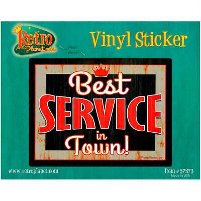 Best Service in Town Rectangle Garage Sticker Car and Laptop Art 4.4 x (Car Town Best Garage)