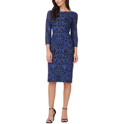 

JS Collections Женское синее мини-платье-футляр с вышивкой и рукавами 3/4  BHFO 1691, Robin