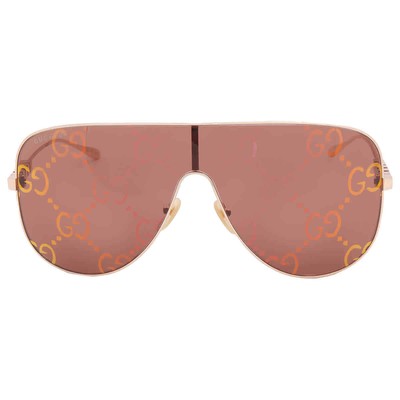 Pre-owned Gucci Red Logo Shield Ladies Sunglasses Gg1436s 003 99 Gg1436s 003 99