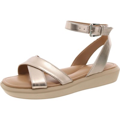 Naturalizer Womens Jamila Silver Wedge Sandals Shoes 7.5 Wide (C,D,W) BHFO 2474