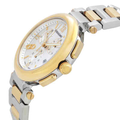 Pre-owned Ferragamo Legacy Chronograph Quartz Silver Dial Ladies Watch Sfu200423