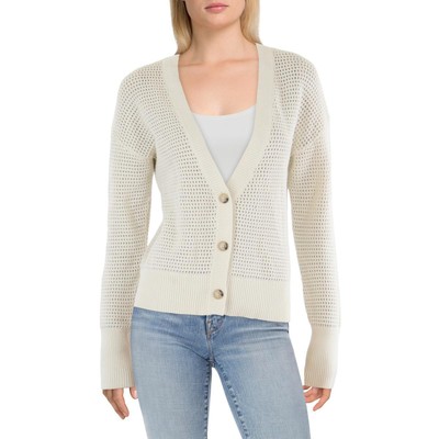 Vineyard Vines Womens White Cable Knit V-Neck Top Button-Up S BHFO 1716