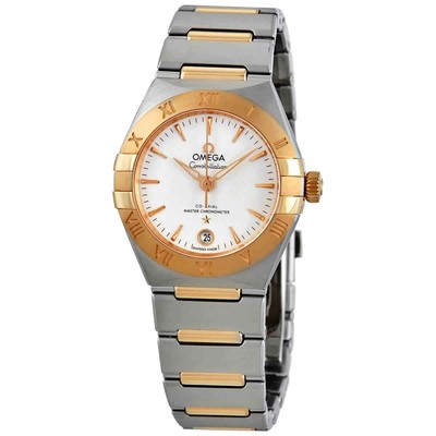 Женские часы Omega Constellation Manhattan с автоматическим хронометром и серебряным циферблатом