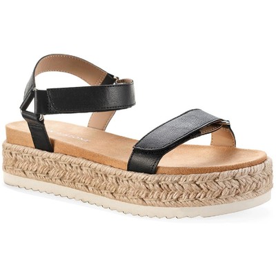 

Черные женские сандалии на платформе Sun + Stone Rylaan, обувь 7, средний (B,M) BHFO 0918, Black smooth
