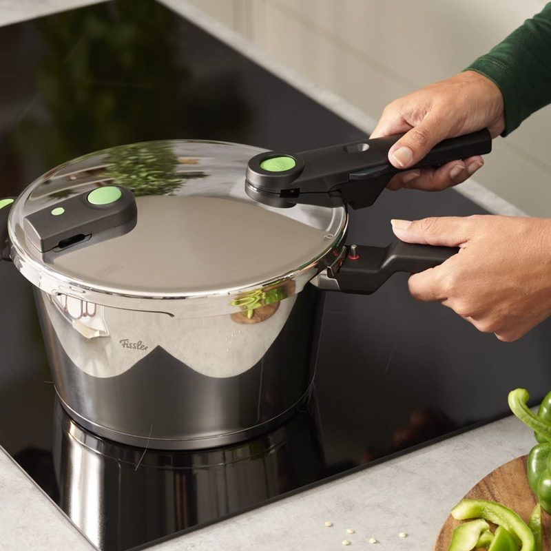 Stainless Steel Vitaquick Green Pressure Cooker with Steel Lid & Steamer Insert,
